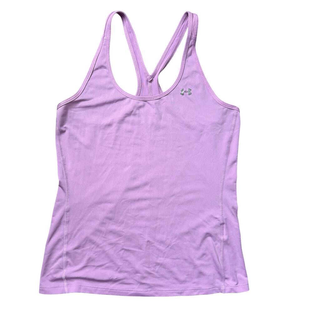 Under armor pink racerback mesh workout training tank top size small womens